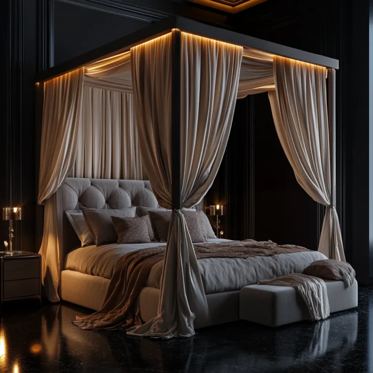 canopy bedroom sets with romantic and coordinated decor
