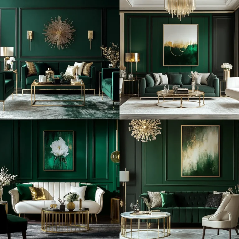 Luxurious emerald green wall paint colours idea for a bold and stylish look.