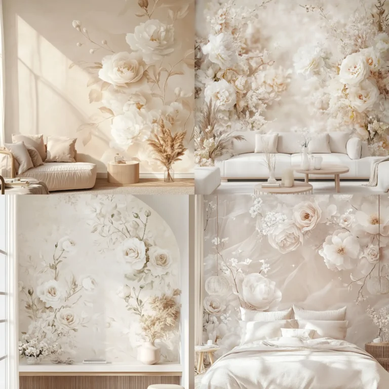Soft pink aesthetic wallpaper with floral minimalist design