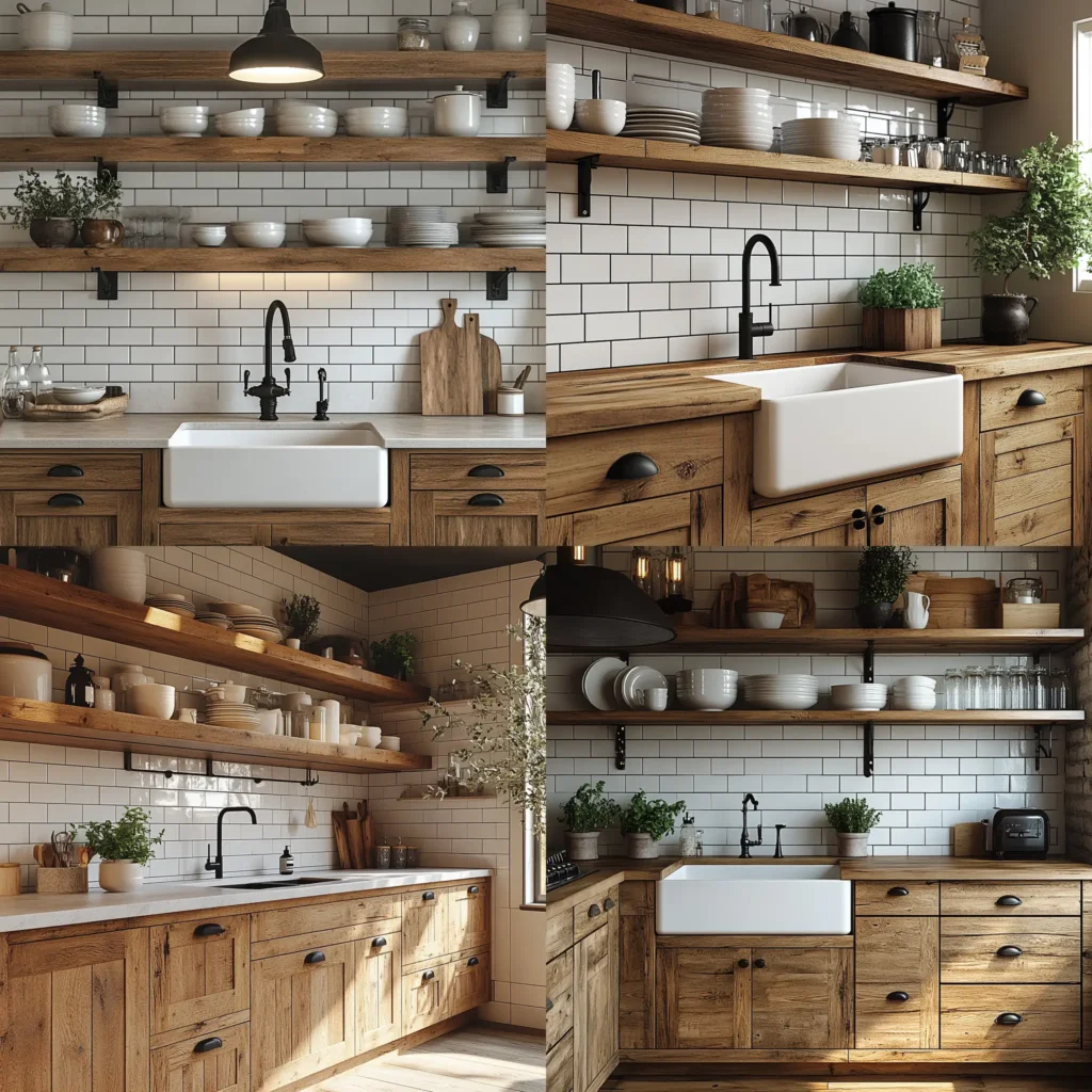 Light brown cabinets kitchen with rustic charm