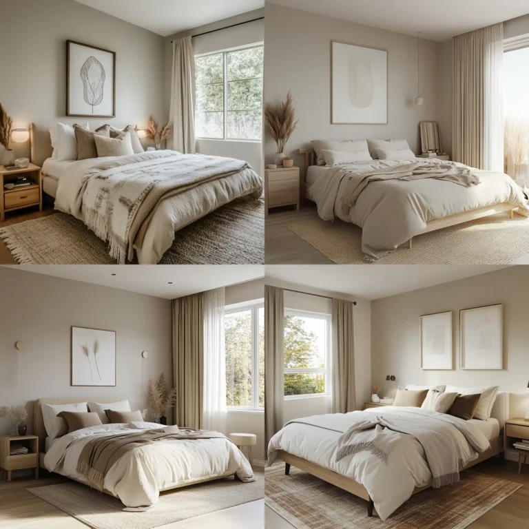 Room layout bedroom with balanced bed placement and cozy decor