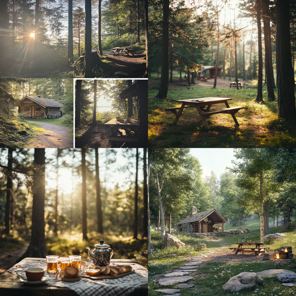 Cottage weekend adventure with hiking, biking, and picnic in nature