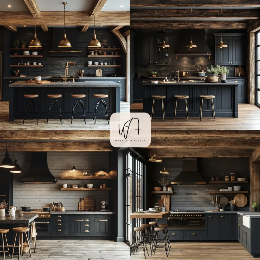 Slate gray shiplap in a moody farmhouse kitchen