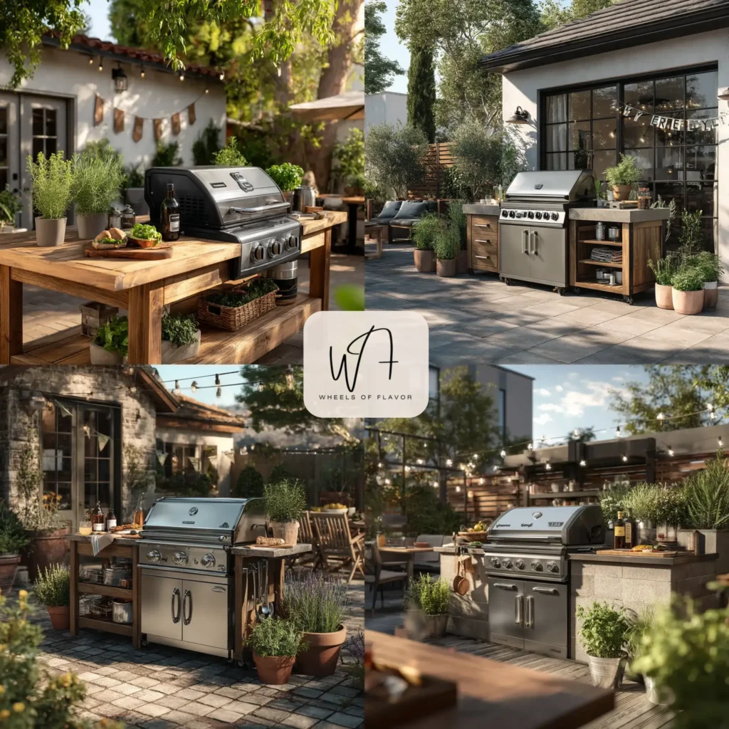 Modern grilling station setup for Father’s Day with hybrid grill and prep area