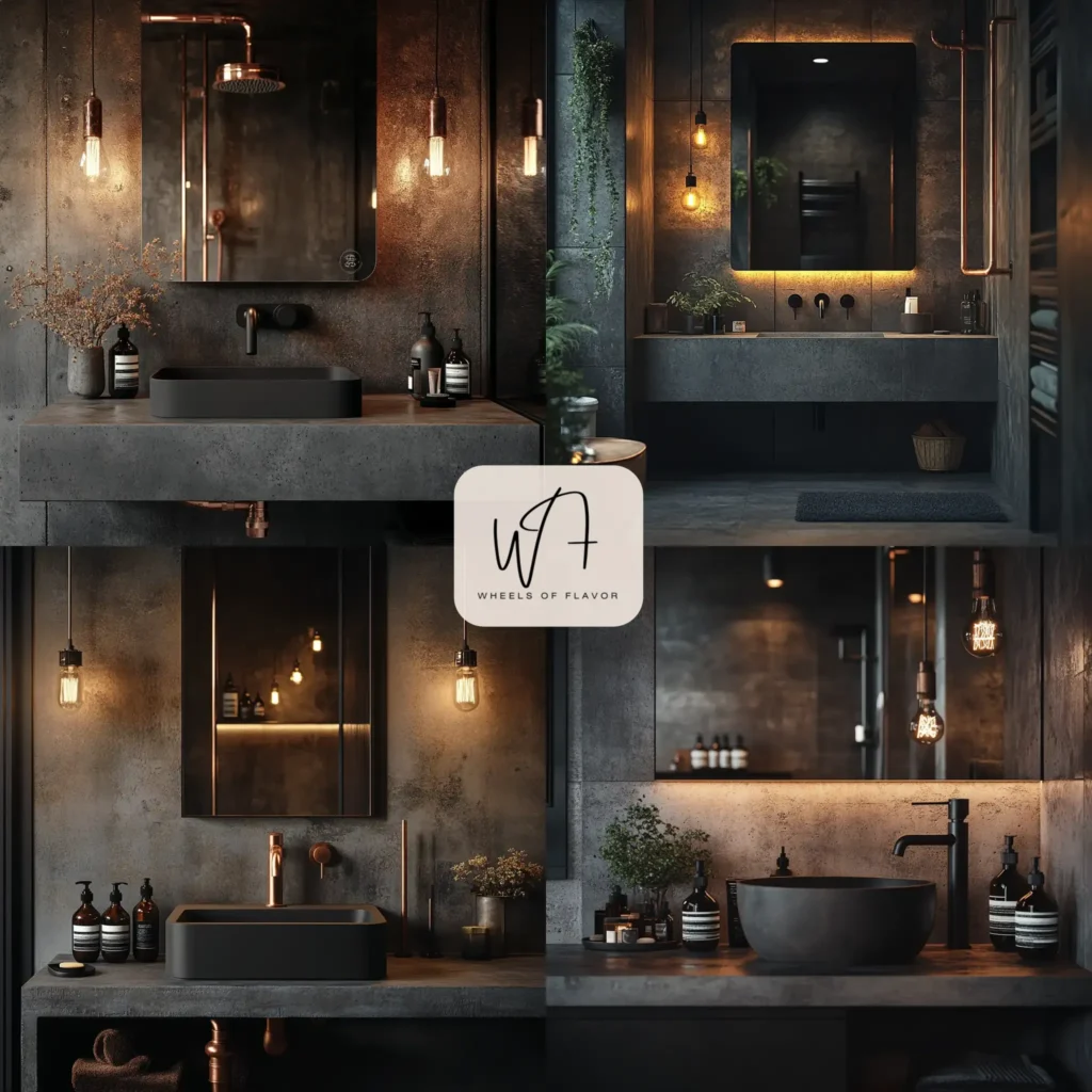 Industrial bathroom innovations featuring a concrete vanity and smart faucet