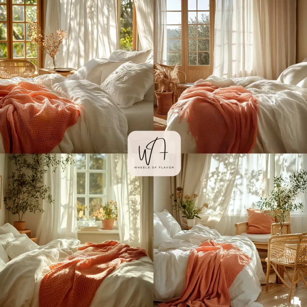 Summer bedroom decor ideas with colorful accents and natural textures