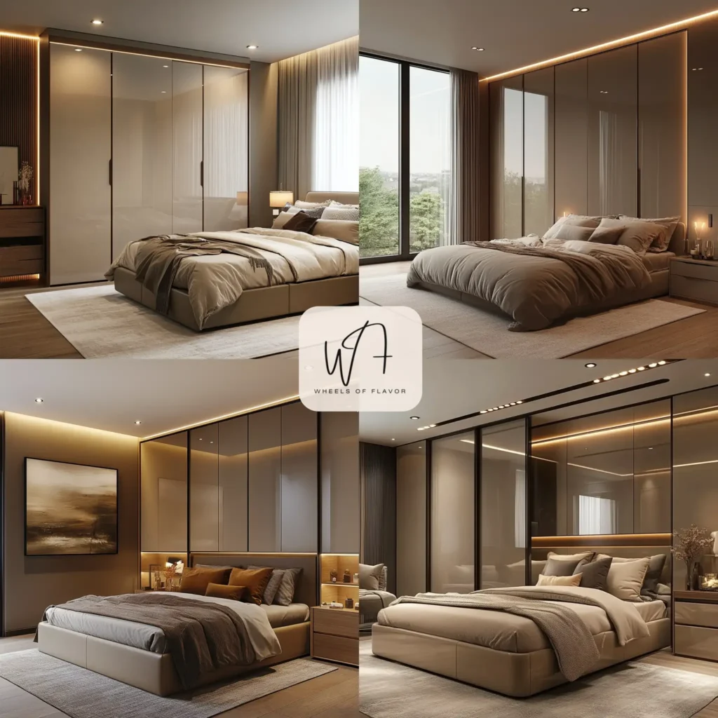 Sliding Wardrobe Laminate in a modern bedroom with organized storage