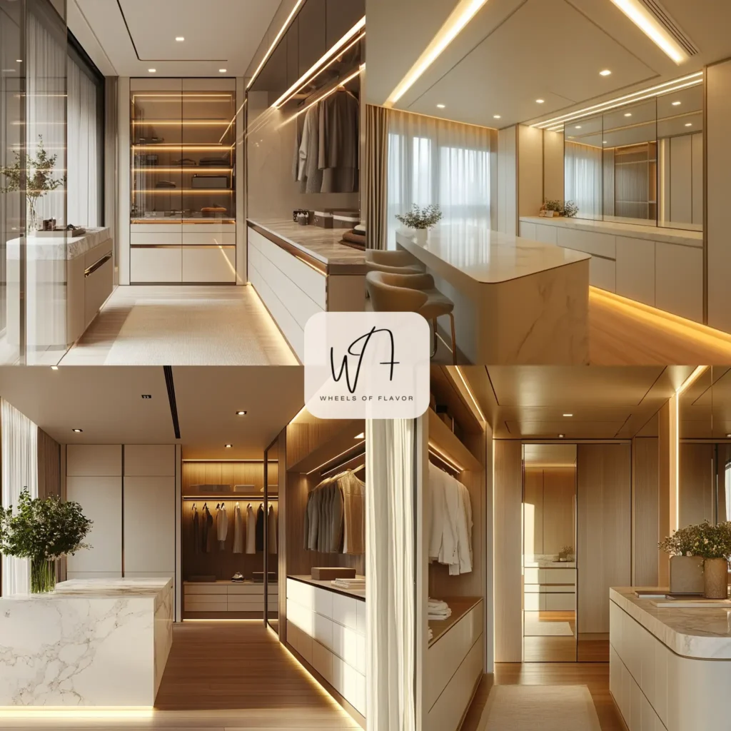Luxurious walk-in cupboard design room with modern cabinetry