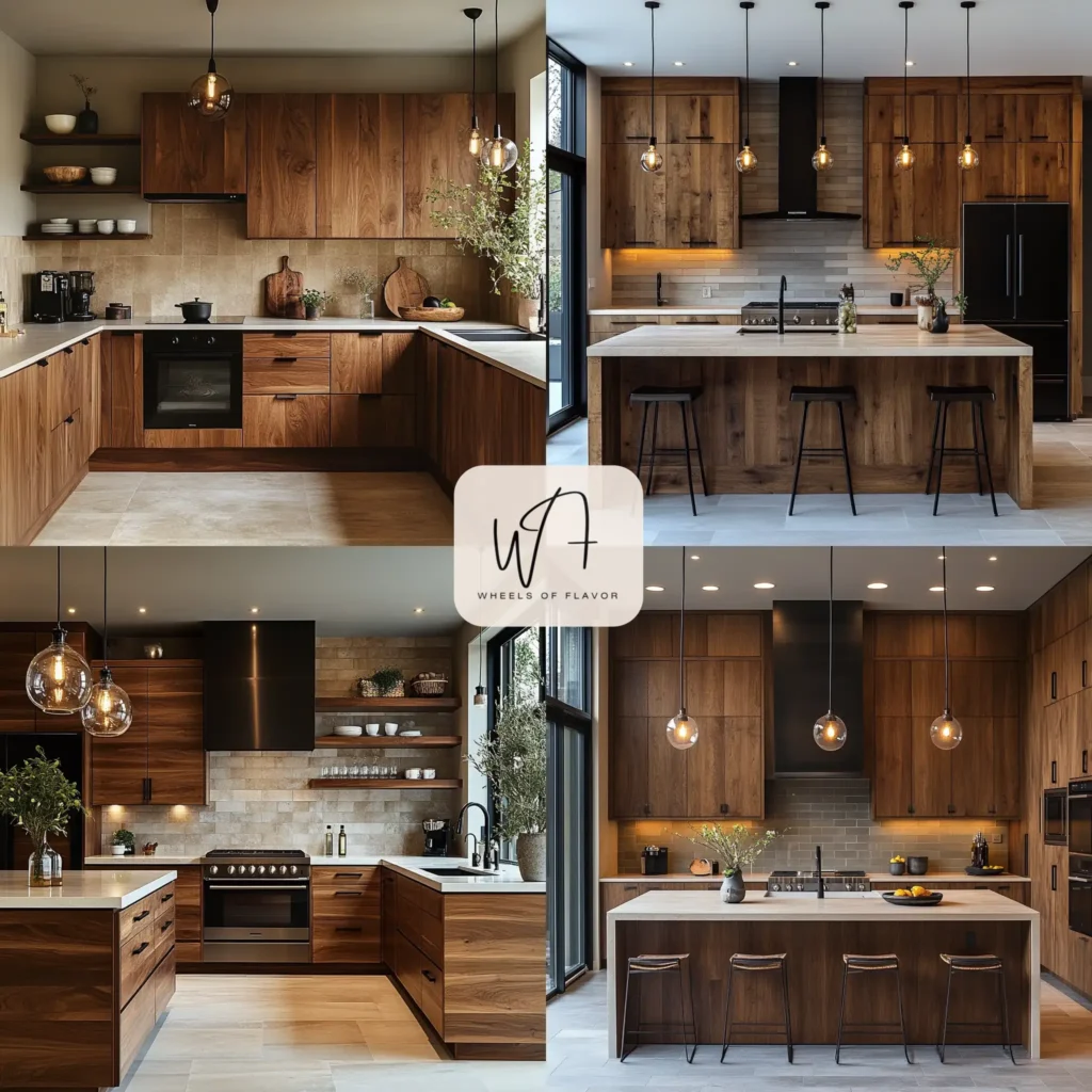 Natural wood cabinet warmth in a modern kitchen design