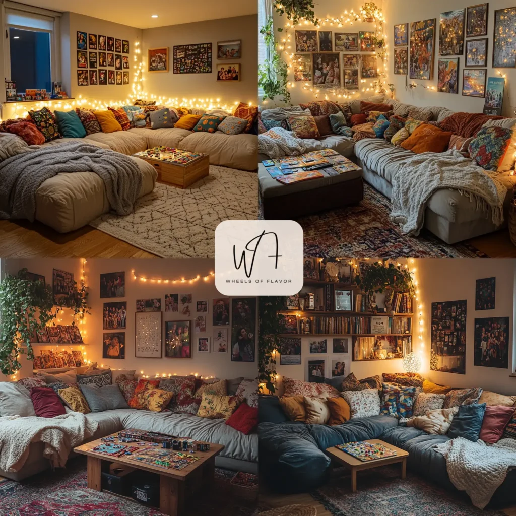 Cozy living room decor for Family Day with plush blankets and pillows