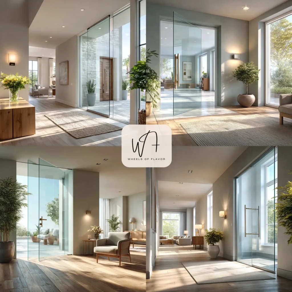 New modern door design featuring a minimalist glass and metal door