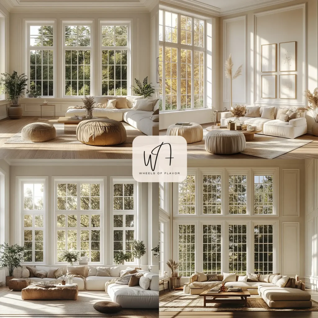 Classic white window trim ideas in a cozy living room