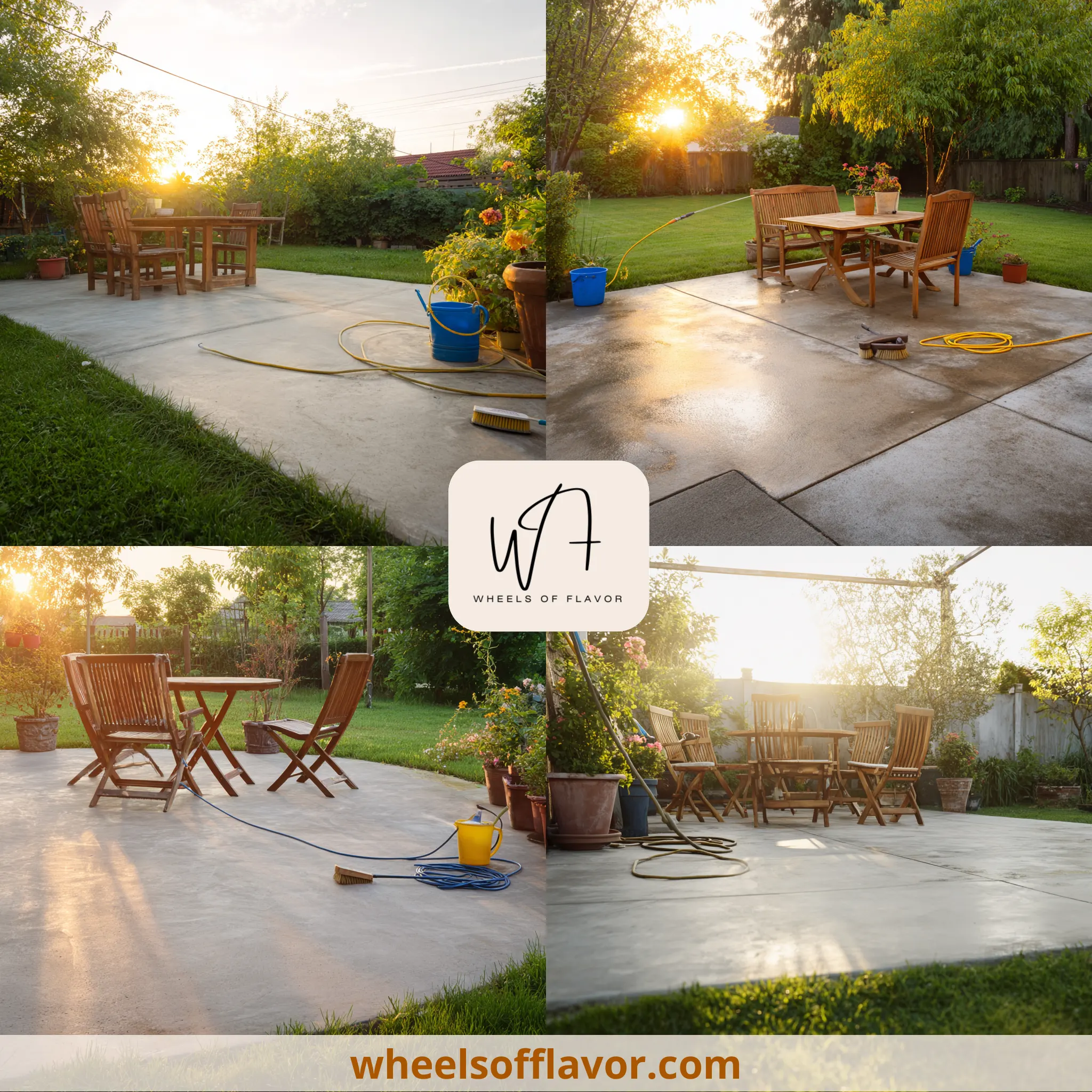 how to clean concrete patio cement