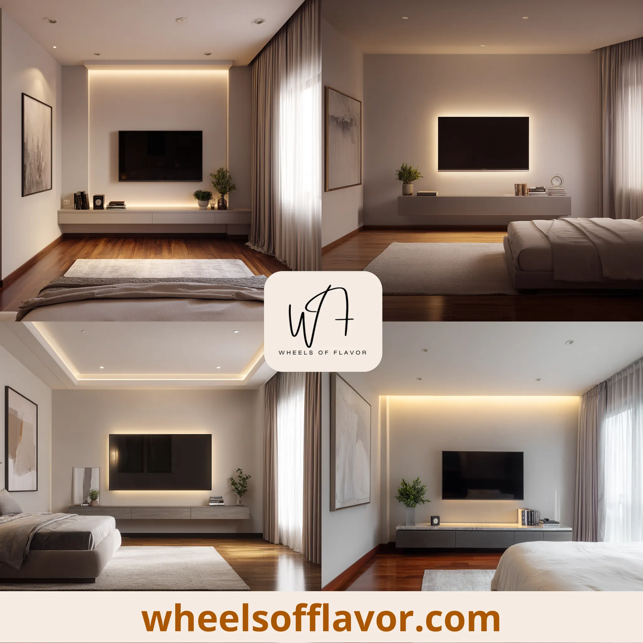mounted tv bedroom decor