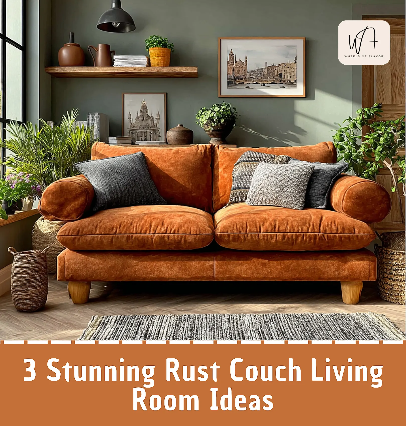 rust couch living room ideas