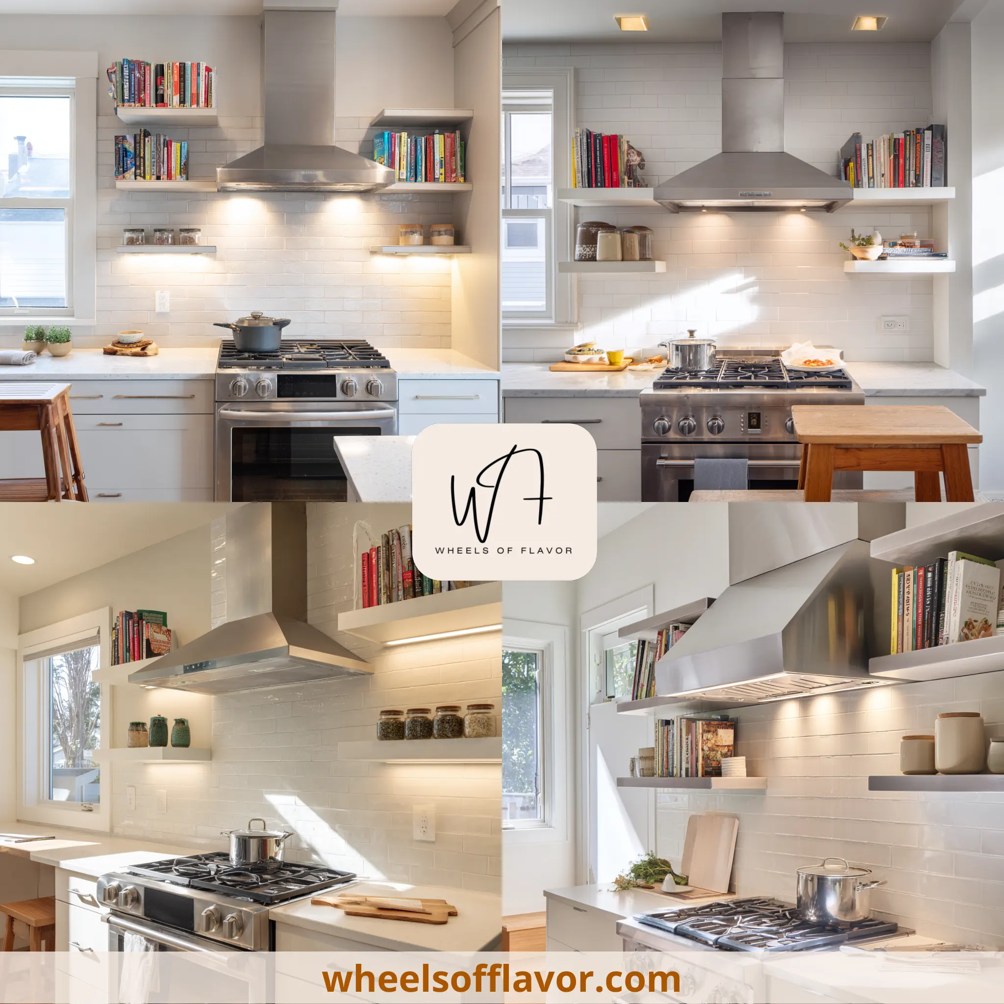 vent hood ideas with open shelves
