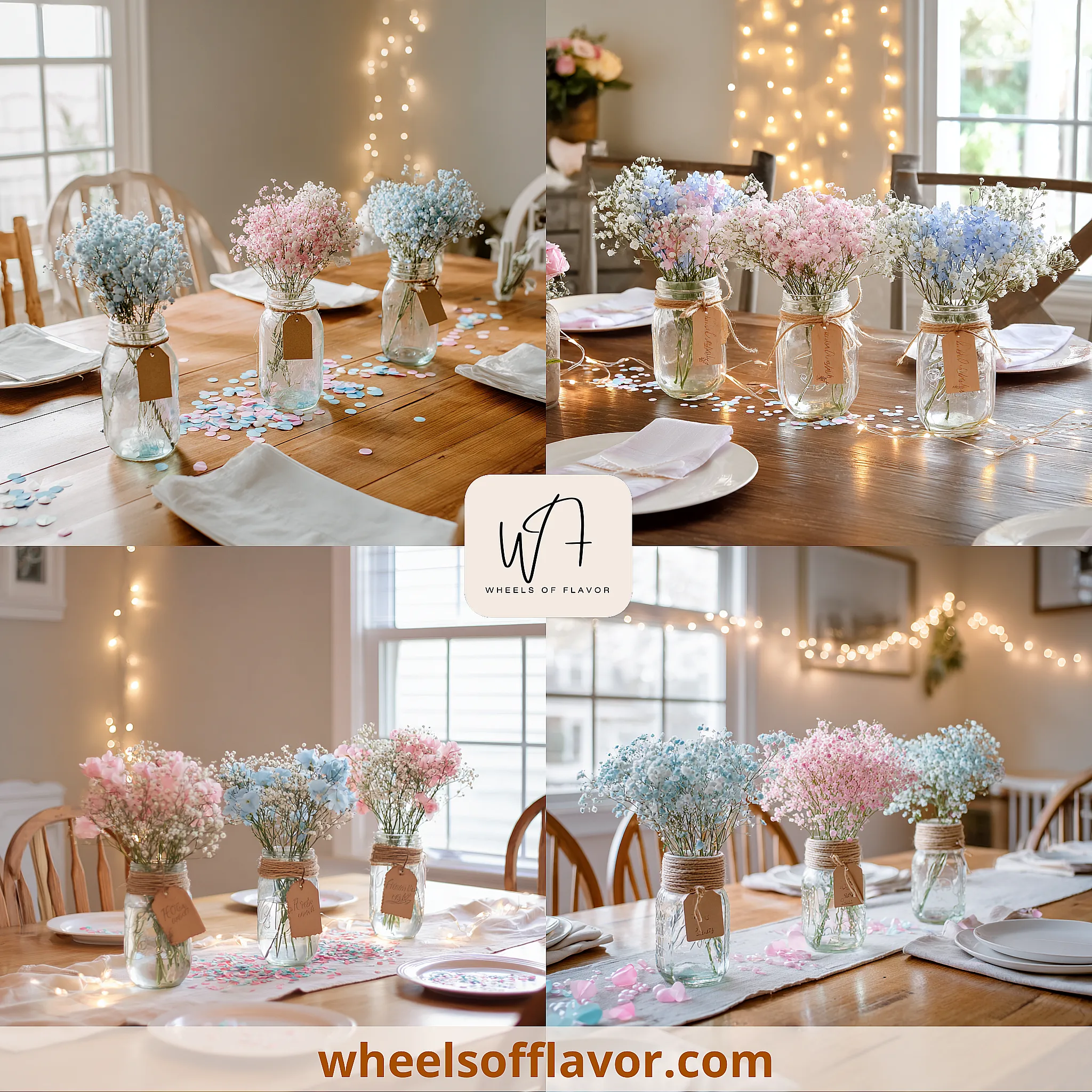 diy mason jar baby shower centerpieces ideas