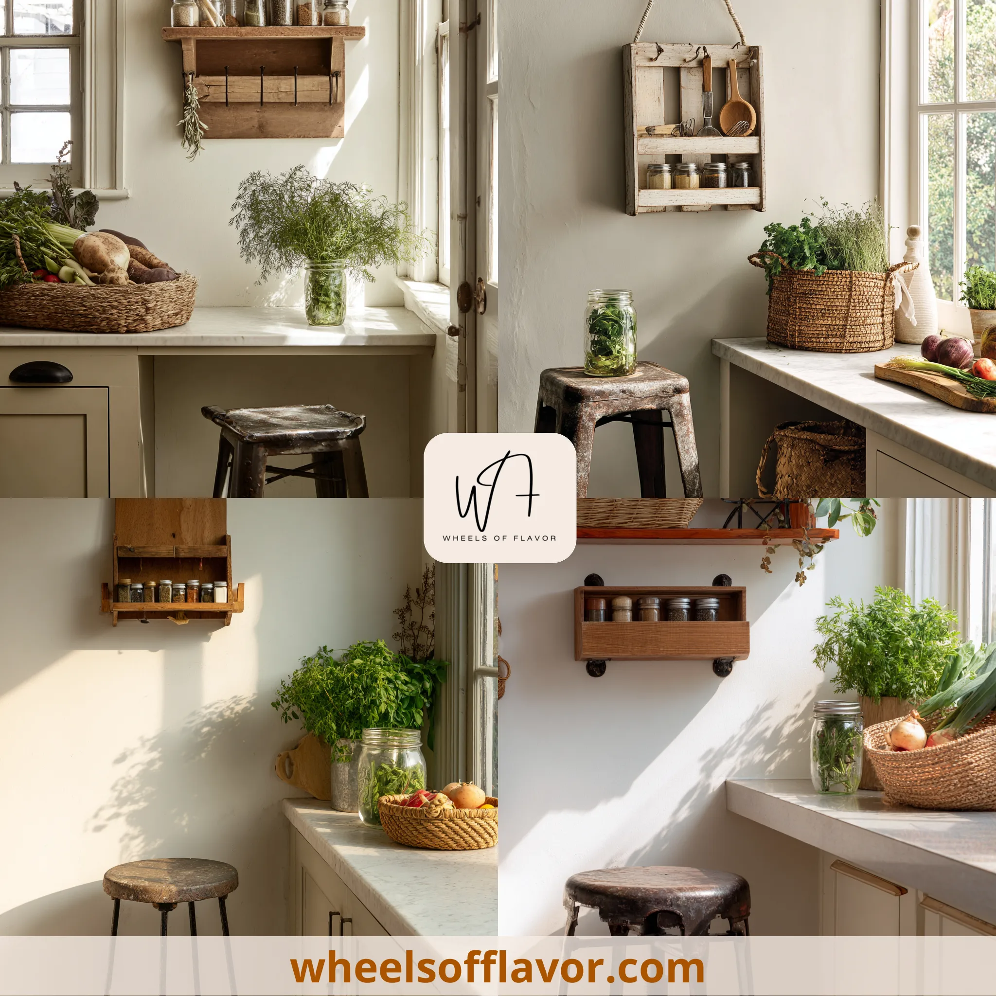 farmhouse kitchen counter corner decor