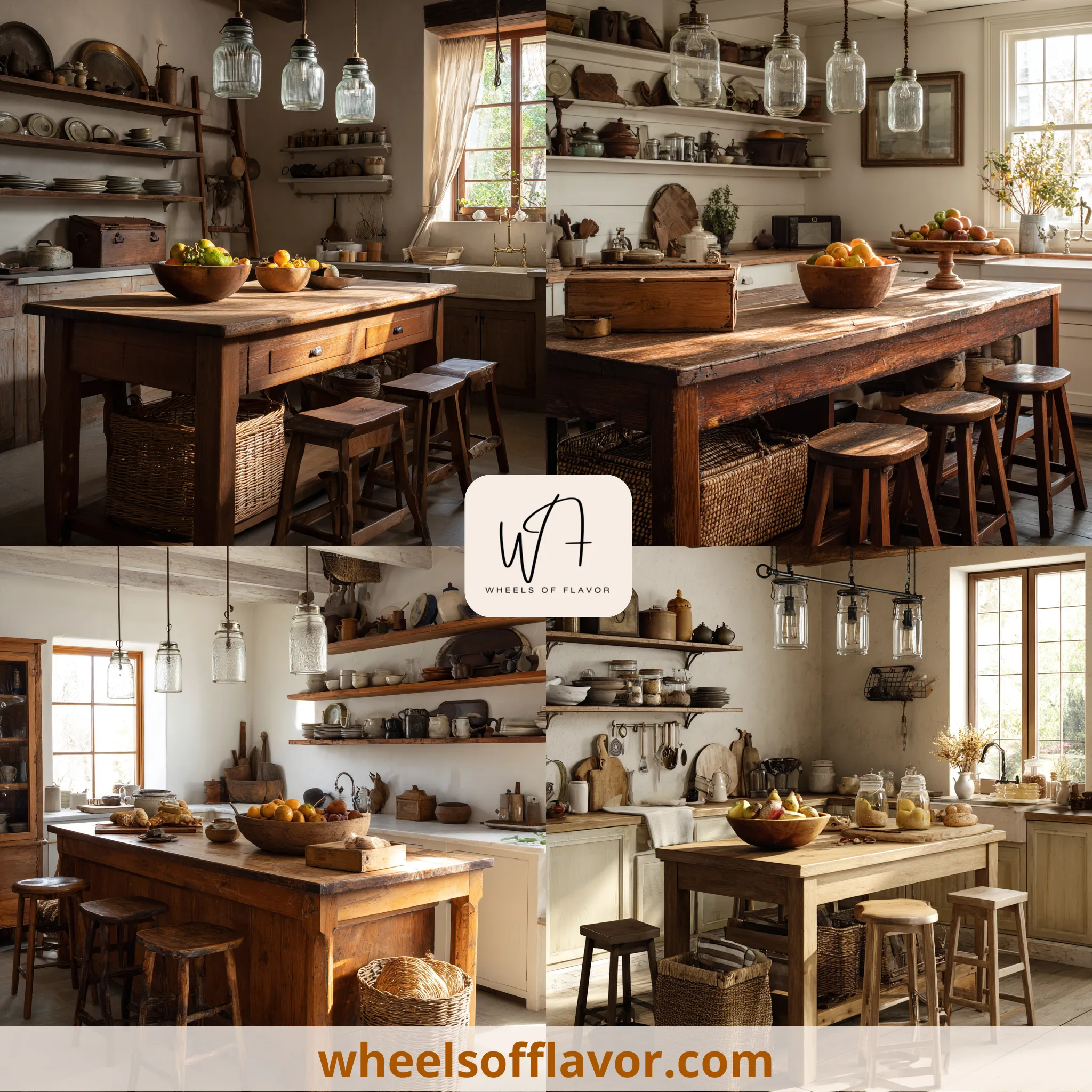 farmhouse kitchen counter island decor