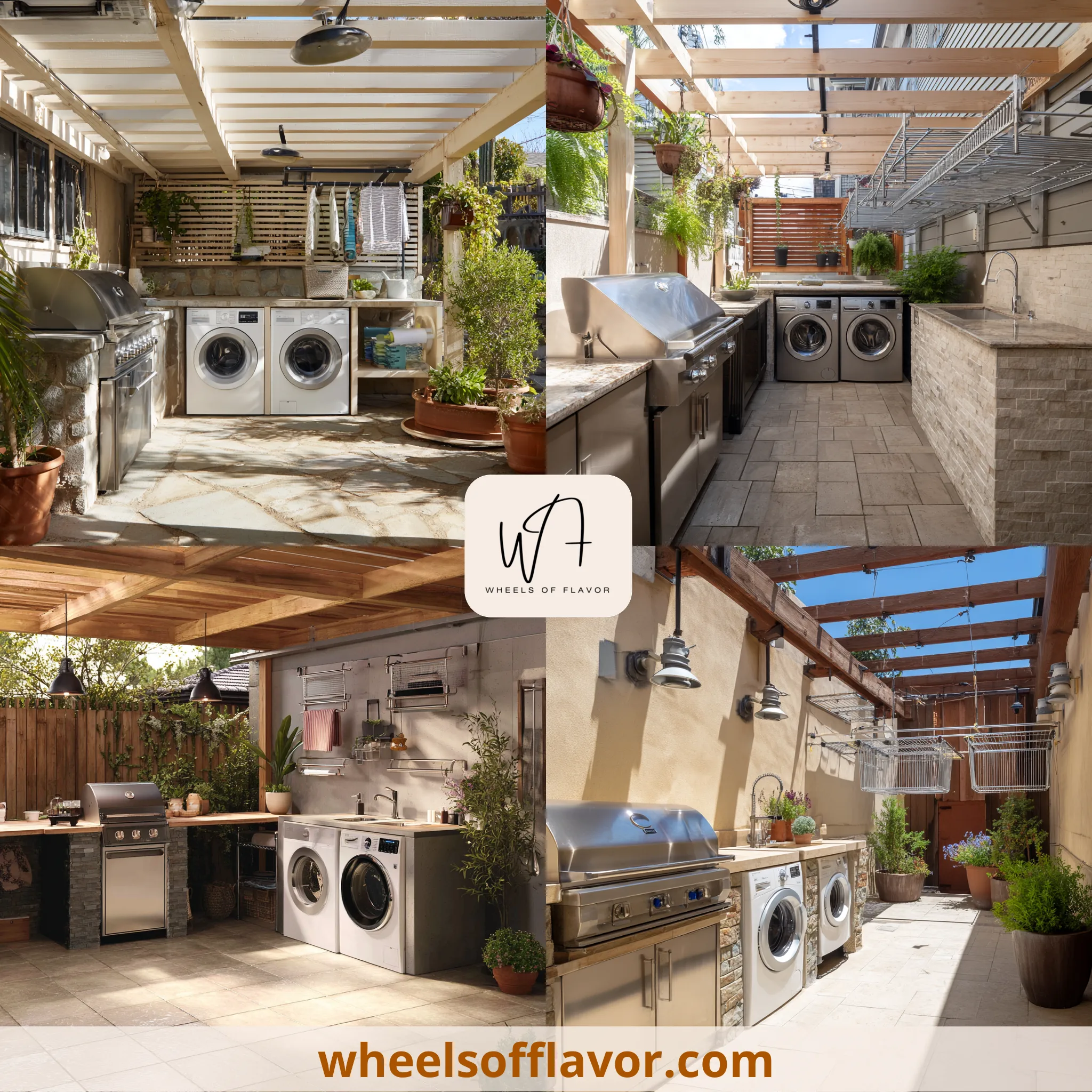 outdoor kitchen and laundry area design
