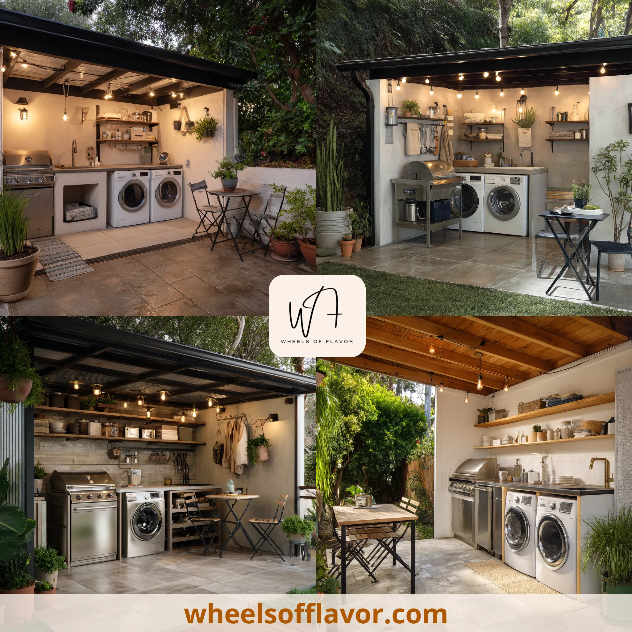 outdoor kitchen and laundry room combo