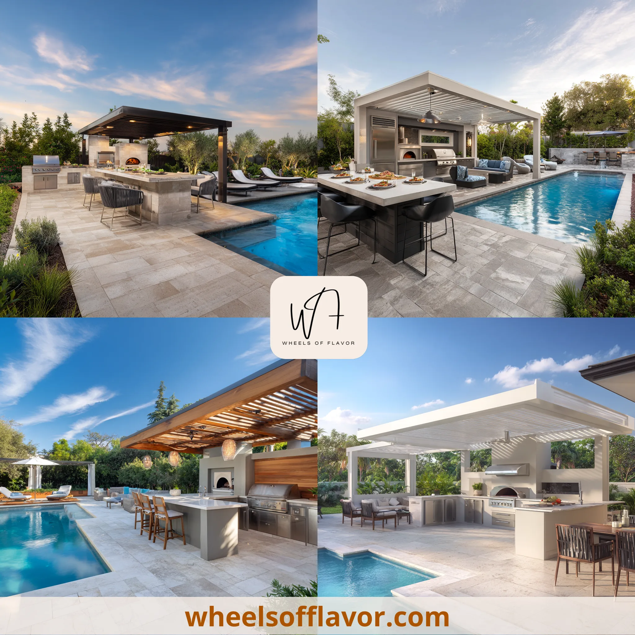 outdoor kitchen patio pool
