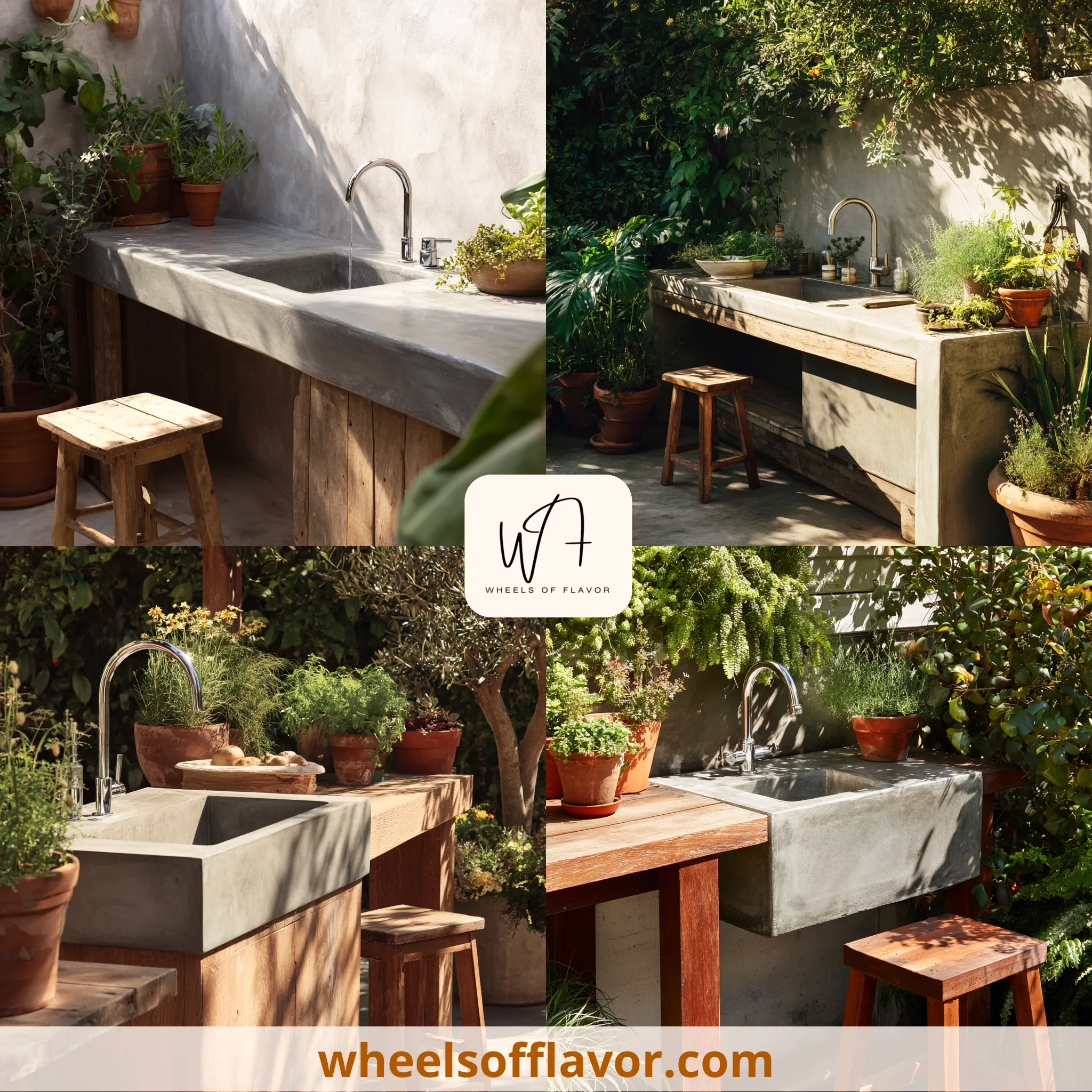 outdoor kitchen sink ideas concrete