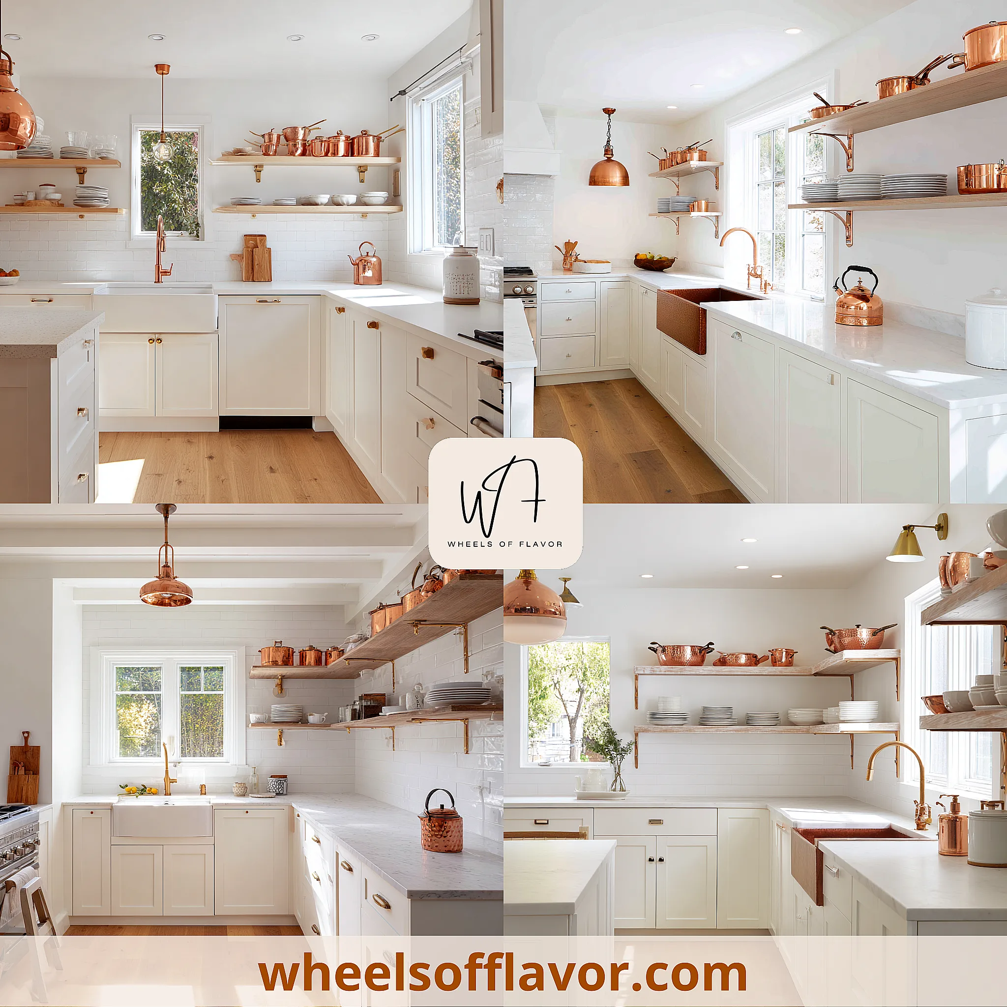 white and copper kitchen ideas