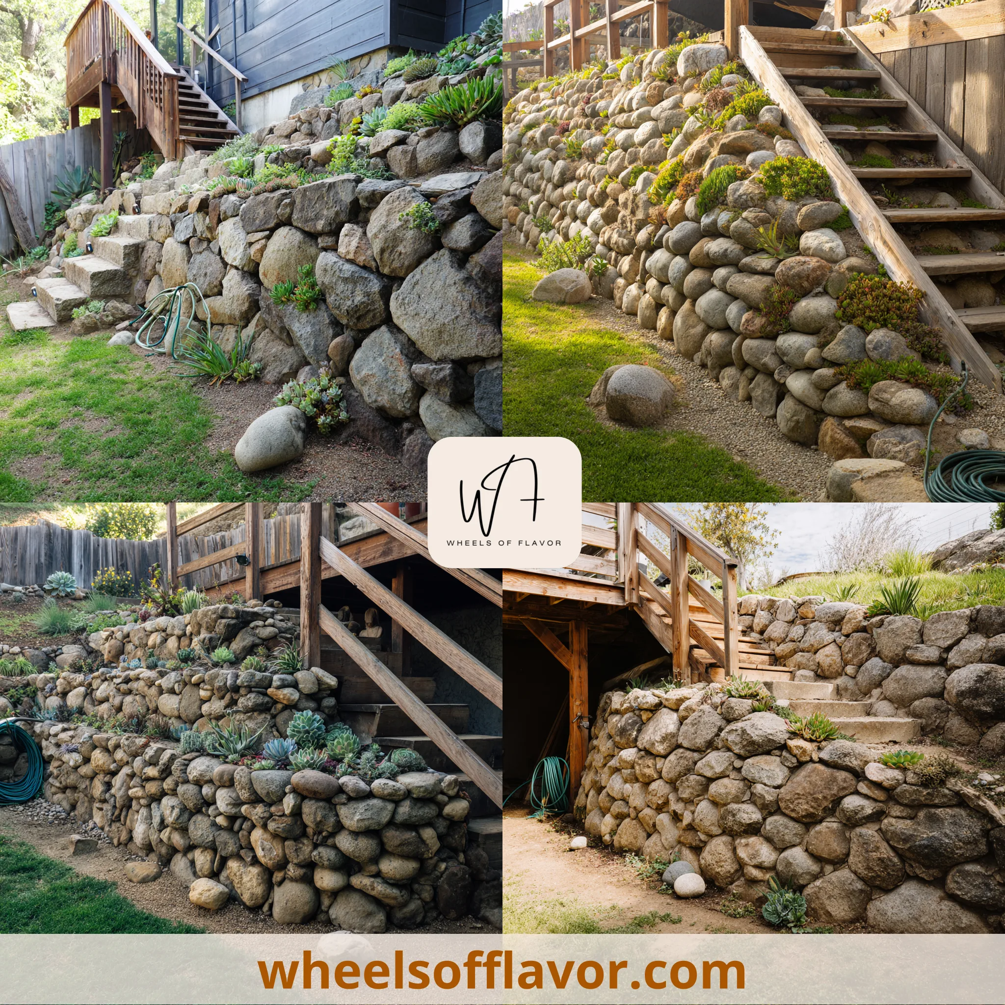 dry stack natural rock retaining wall ideas