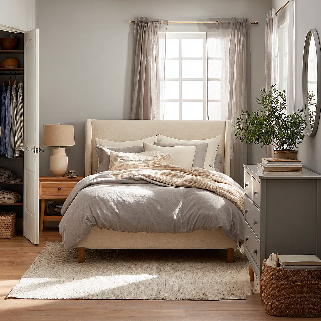 bedroom ideas beige and grey