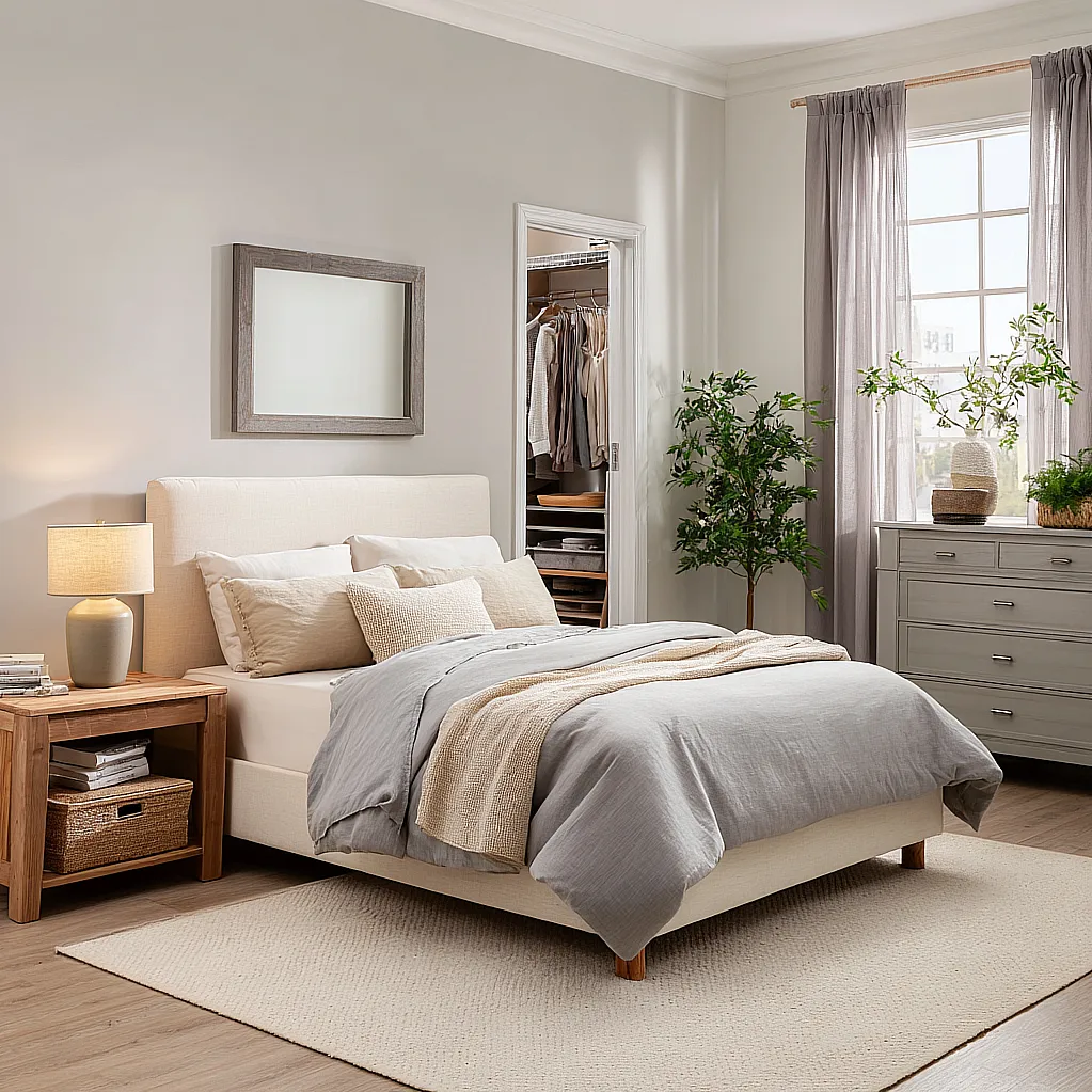 bedroom ideas beige and grey