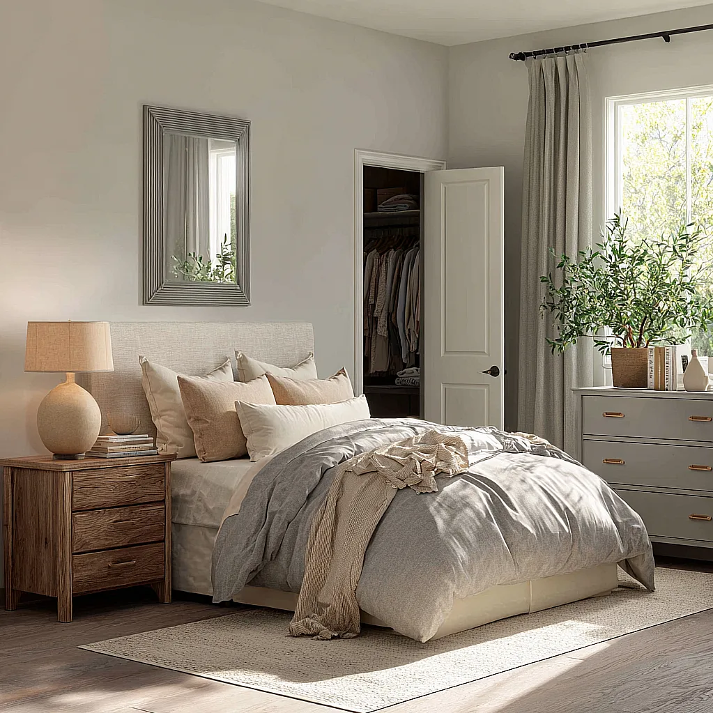 bedroom ideas beige and grey