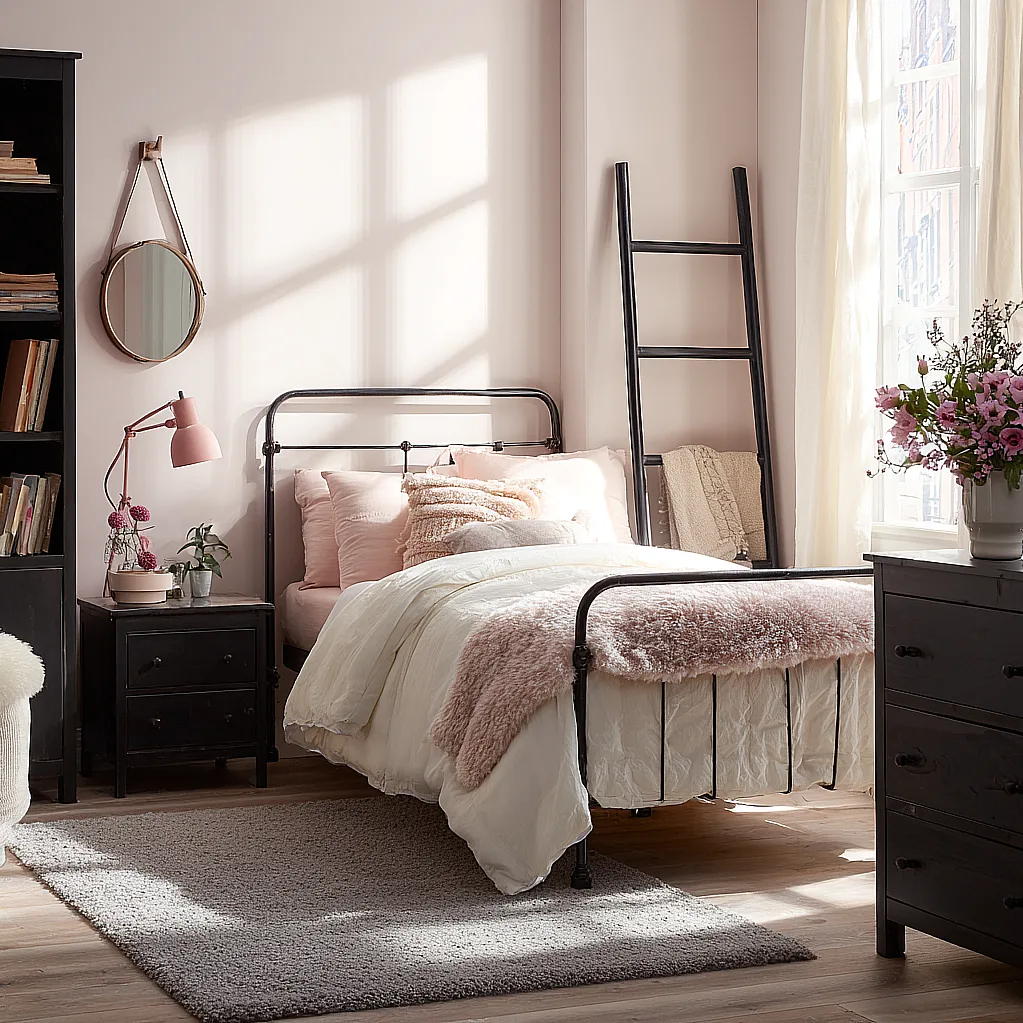 bedroom ideas black and pink