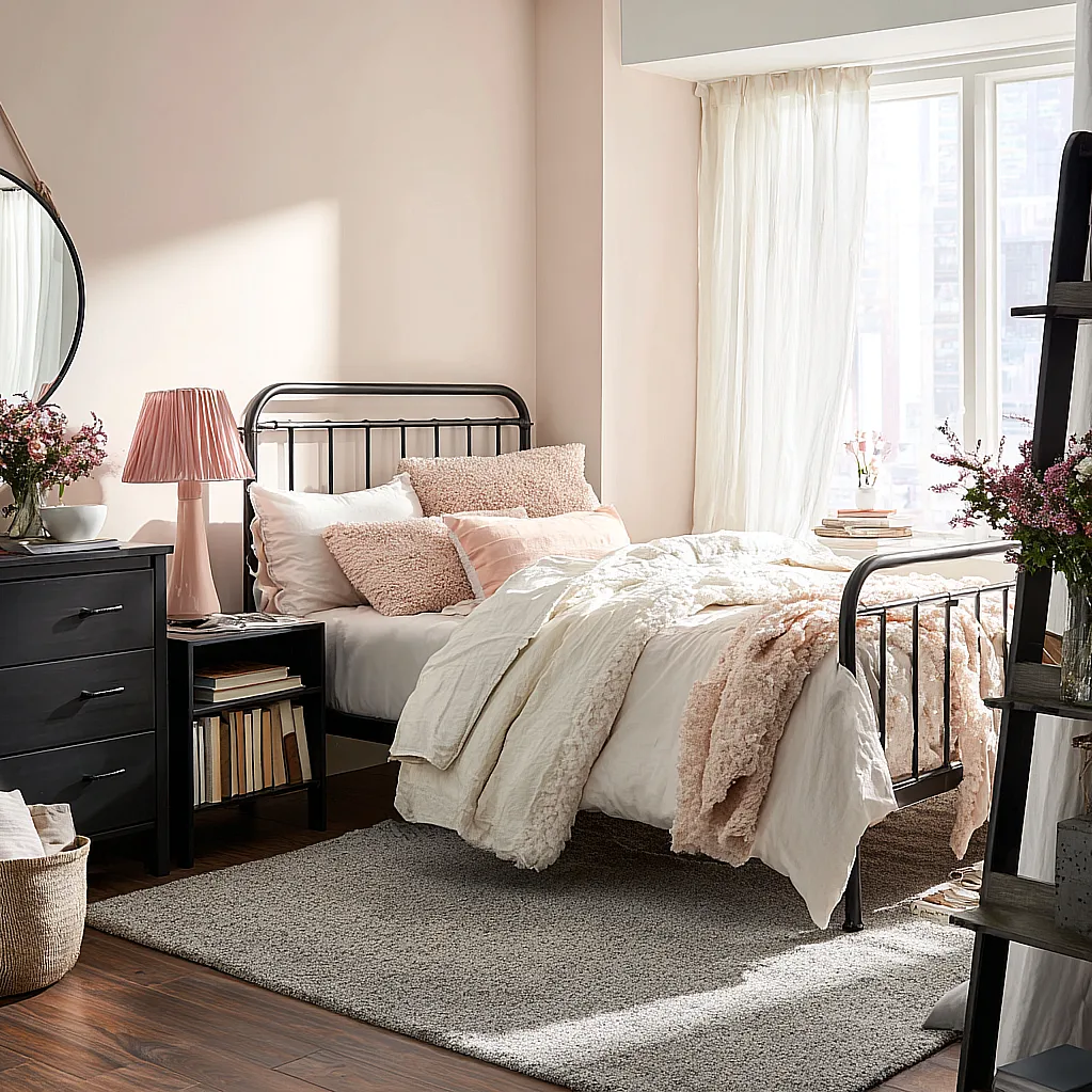 bedroom ideas black and pink