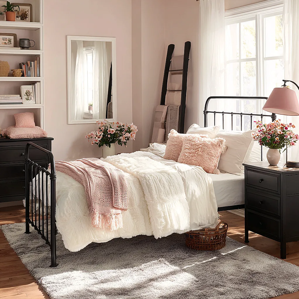 bedroom ideas black and pink