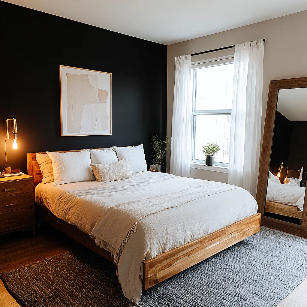 bedroom ideas black wall