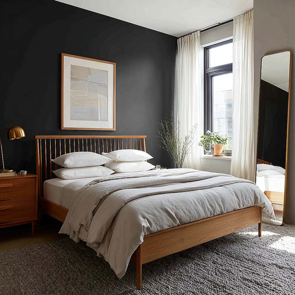 bedroom ideas black wall