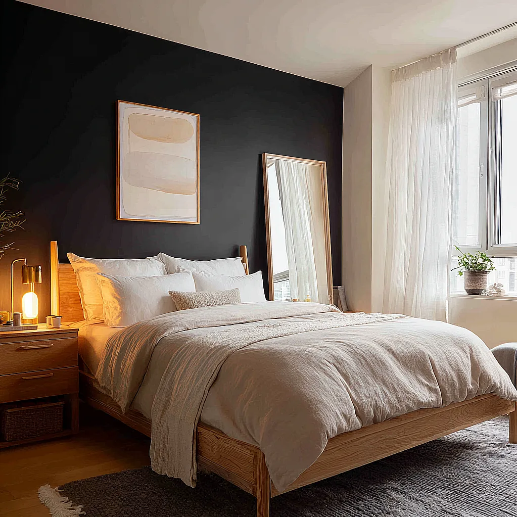 bedroom ideas black wall