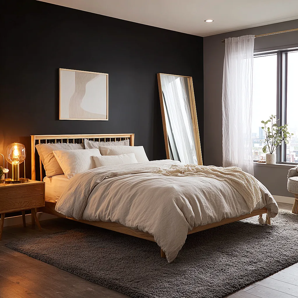 bedroom ideas black wall