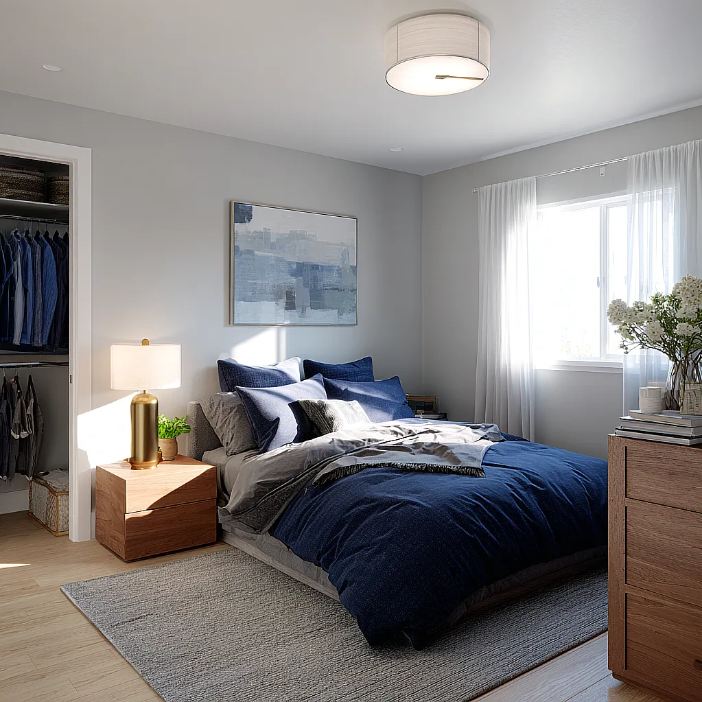 bedroom ideas blue and gray