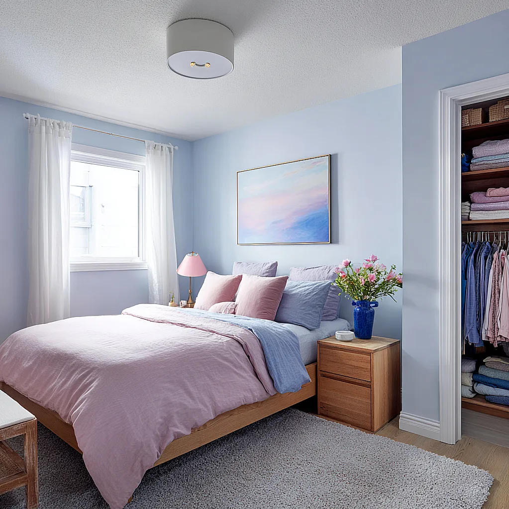bedroom ideas blue and pink