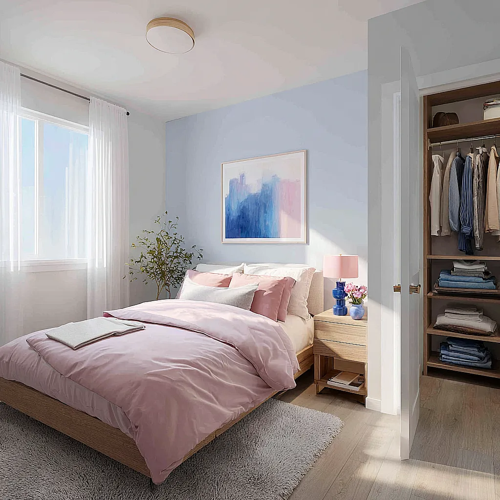 bedroom ideas blue and pink