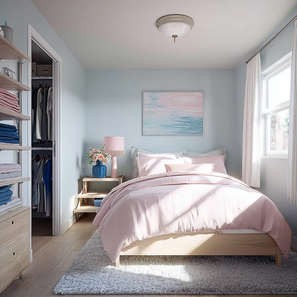 bedroom ideas blue and pink