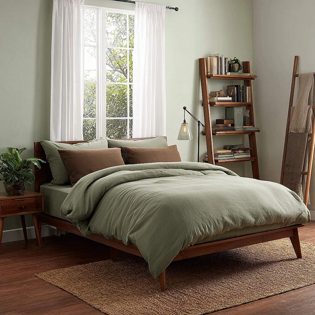 bedroom ideas brown and green
