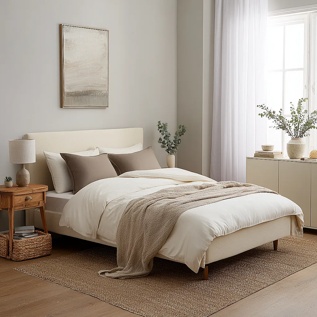 bedroom ideas cream bed