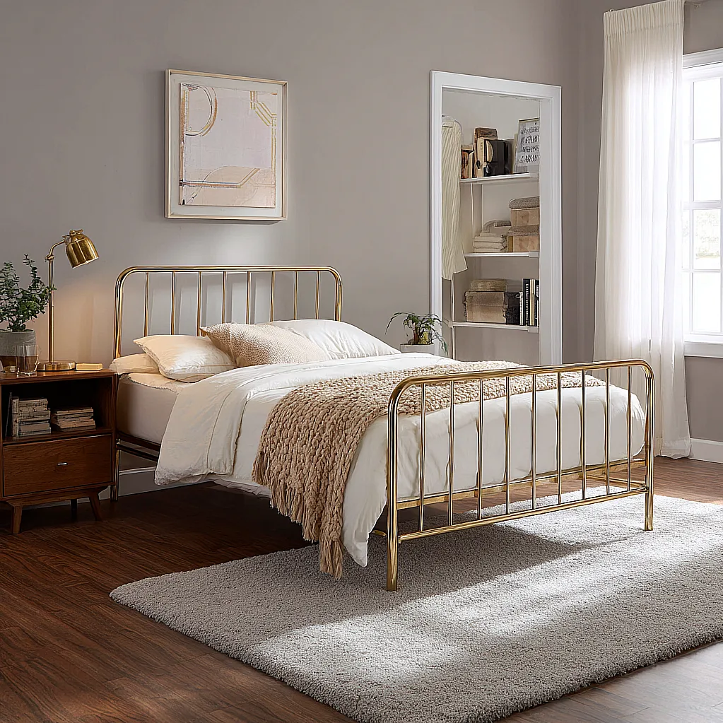 bedroom ideas gold bed