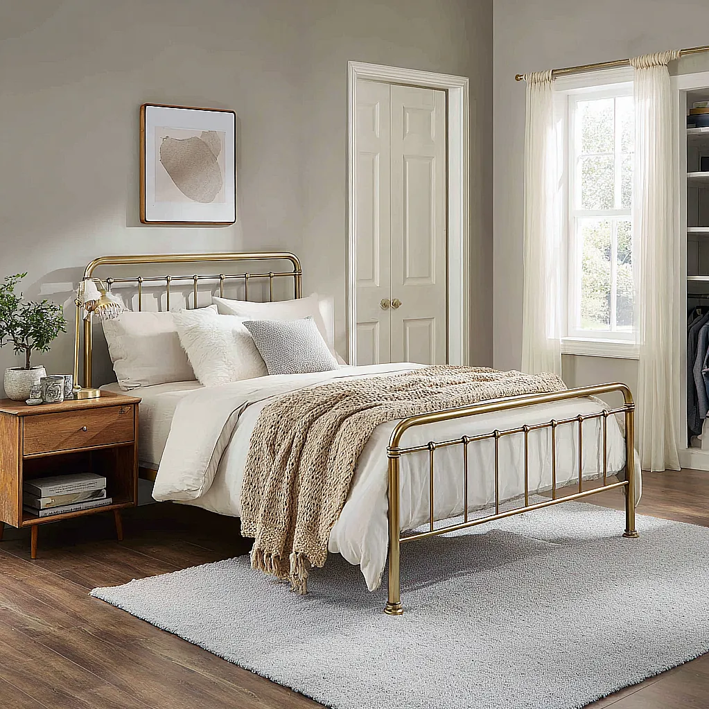 bedroom ideas gold bed