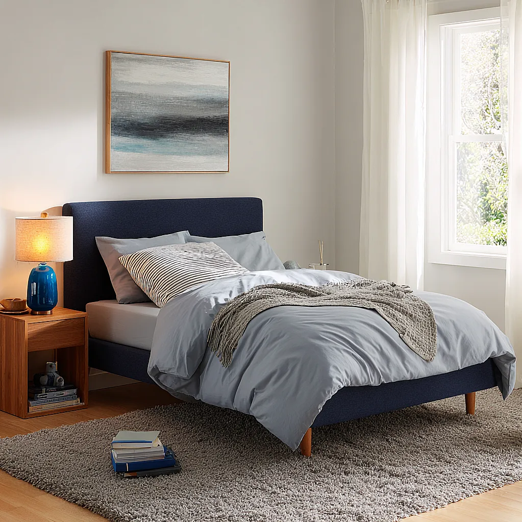 bedroom ideas gray and blue