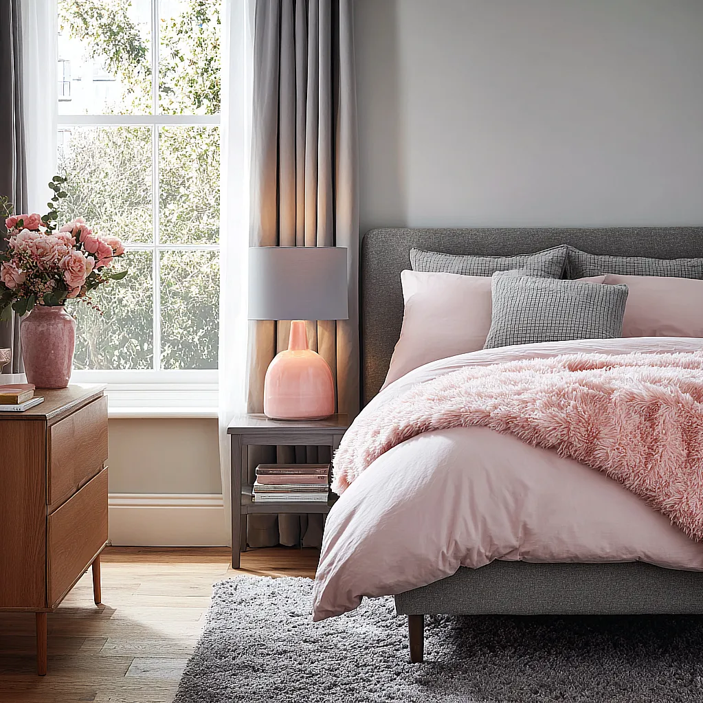bedroom ideas gray and pink