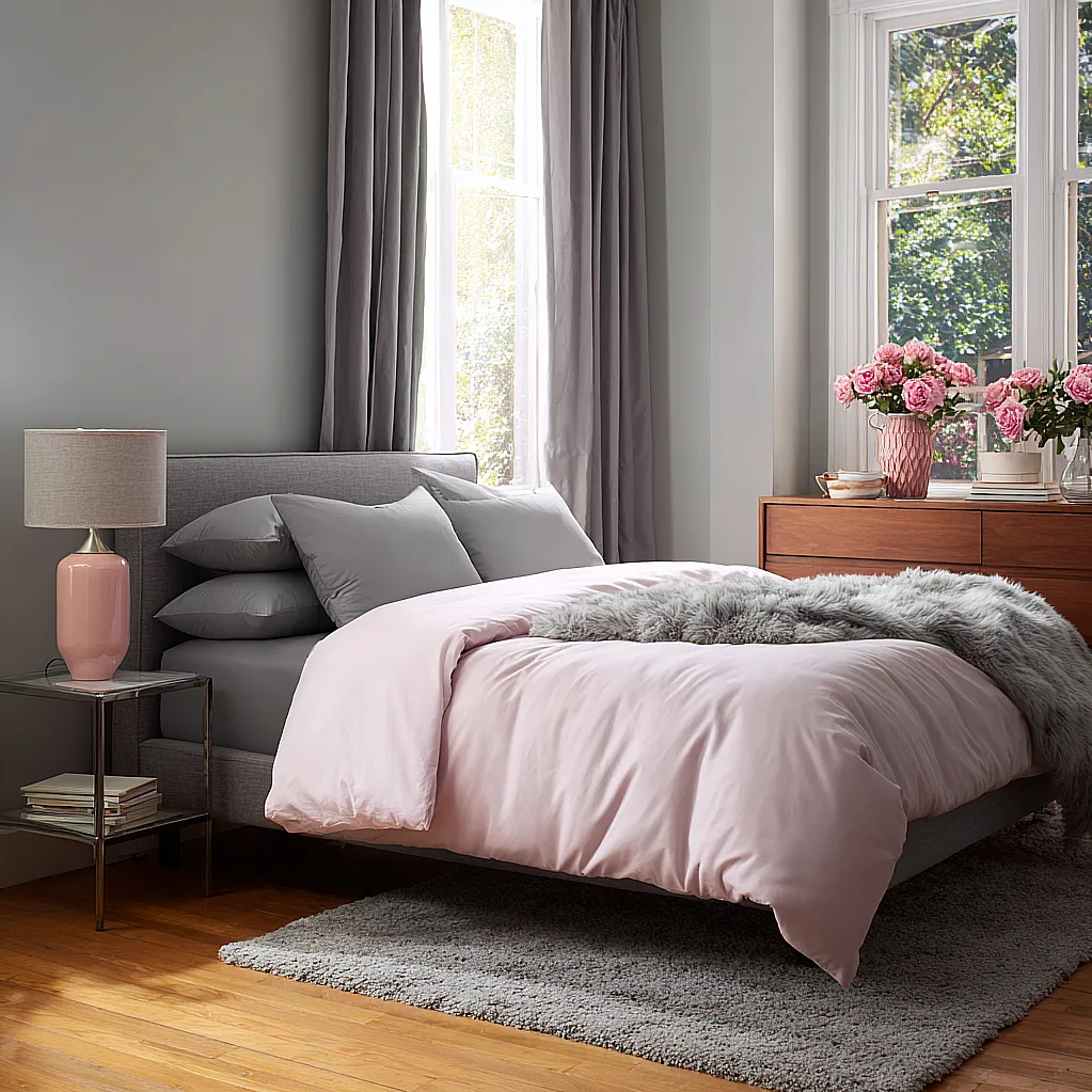 bedroom ideas gray and pink